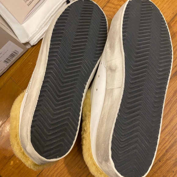 NEW Golden Goose Brown & White Shearling Super-Star Sabot Sneakers - Picture 4 of 6